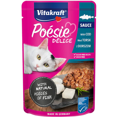 Vitakraft
      
      
       Posie Dlice, bakalar u sočnom sosu, za mačke, 85g