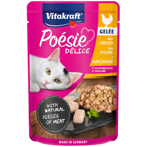 Vitakraft
      
      
       Posie Dlice, komadići piletine u ukusnom želeu, za mačke, 85g