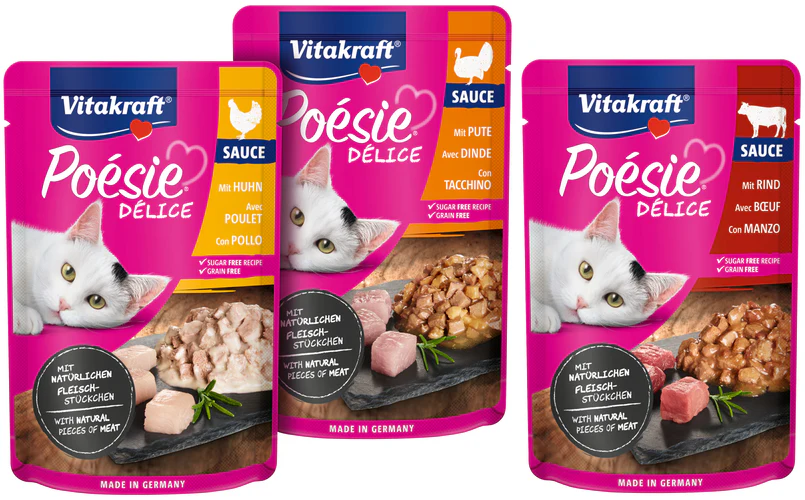 Vitakraft
      
      
       Posie Dlice, mesni meni u sočnom sosu, za mačke, 6x85g