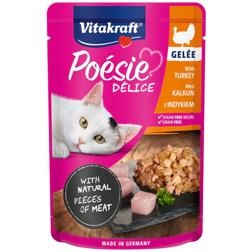 Vitakraft
      
      
       Posie Dlice, ćuretina u ukusnom želeu, za mačke, 85g