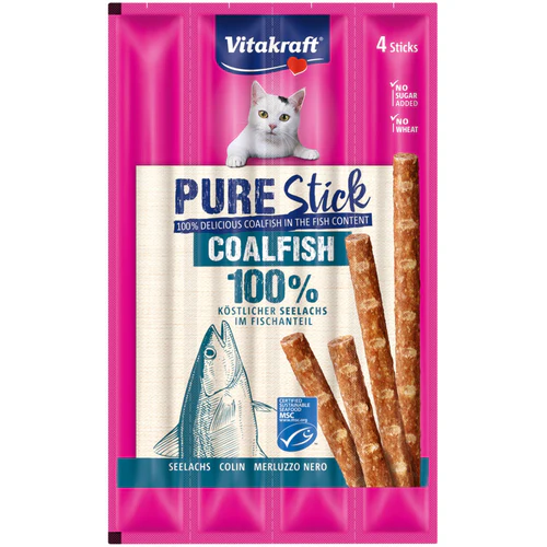 Vitakraft
      
      
       PureStick, poslastica za mačke s bakalarkom, Monoprotein, 4x5g