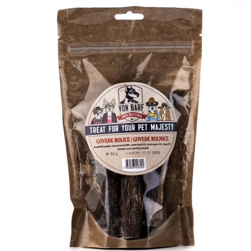 Von Barf
      
      
      Von BARF Beef Rolls, žvakalica za pse, goveđe rolnice, 80g
