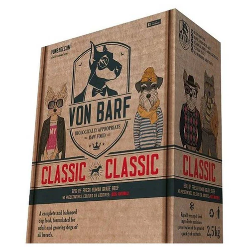 Von Barf
      
      
      Von BARF Classic, sirova zamrznuta hrana za pse, 2,5kg