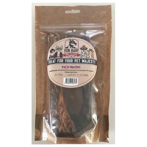 Von Barf
      
      
      Von BARF Duck Necks, žvakalica za pse, od pačjih vratova, 100g