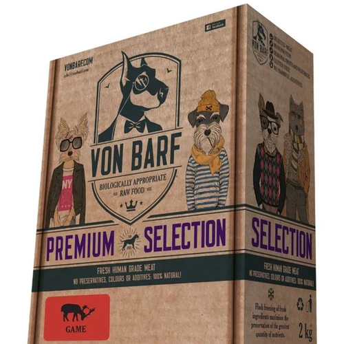 Von Barf
      
      
      Von BARF Premium Selection, divljač, sirova zamrznuta hrana za pse, 8x250g