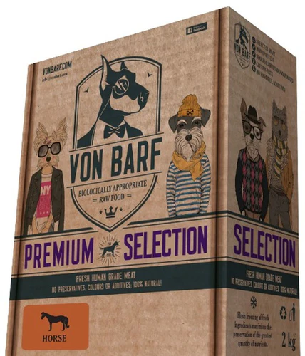 Von Barf
      
      
      Von BARF Premium Selection, konjetina, sirova zamrznuta hrana za pse, 8x250g