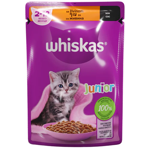 Whiskas
      
      
       Kesica za mačke JUNIOR s piletinom u sosu, 85g