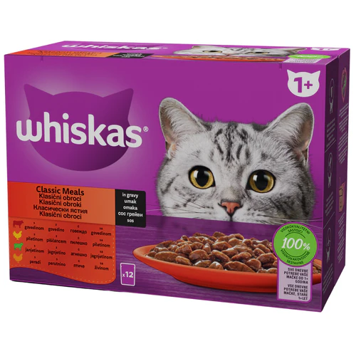 Whiskas
      
      
       Multipack za mačke Adult Klasičan izbor u sosu, 1+ godina, 12x85g