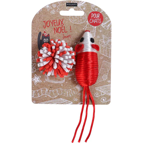 Wouapy
      
      
       Igračka za mačke Miš sa Loptom, crvena, 7x5cm