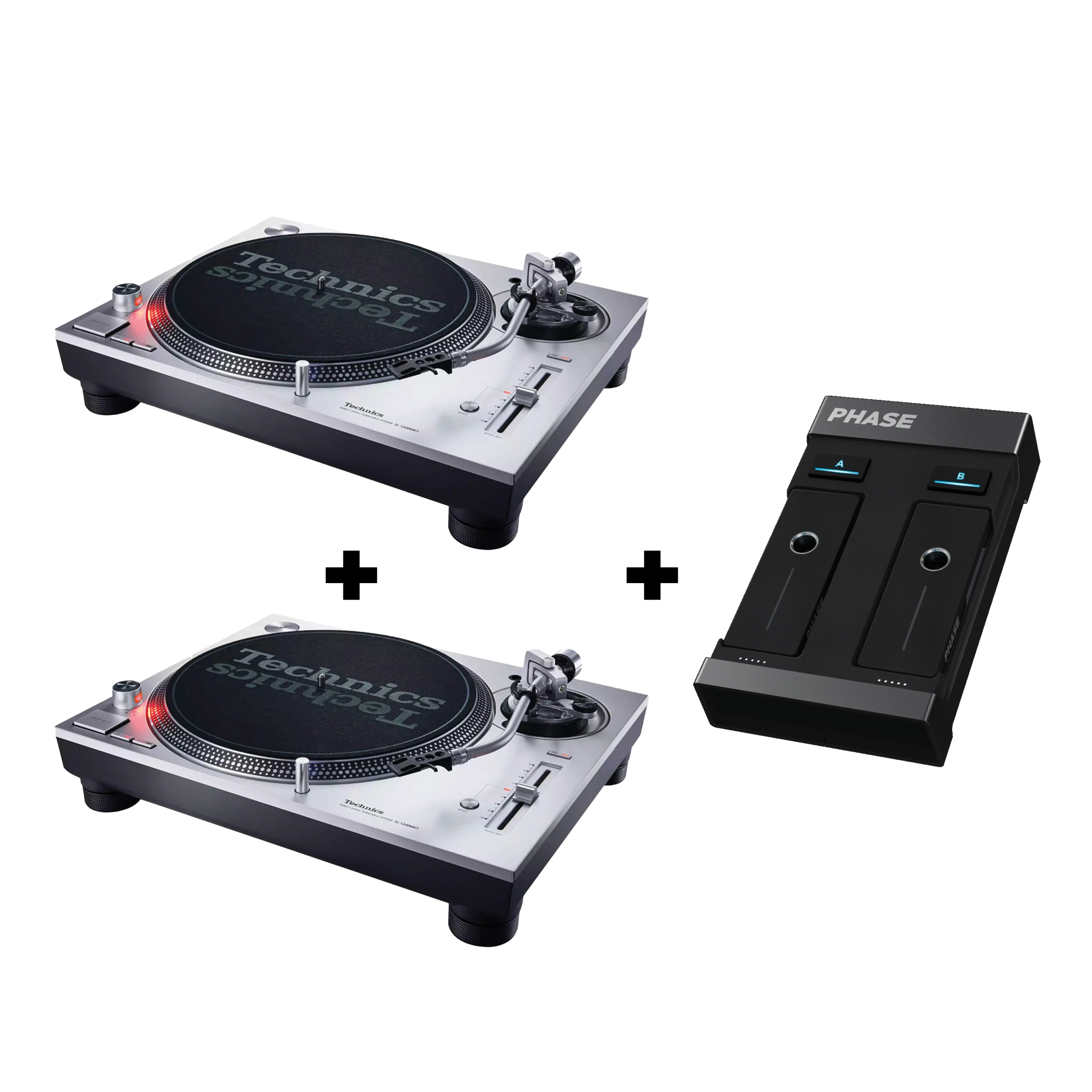2x Technics SL-1200 MK7 + MWM Phase Essential - Dva Gramofona+DVS K...