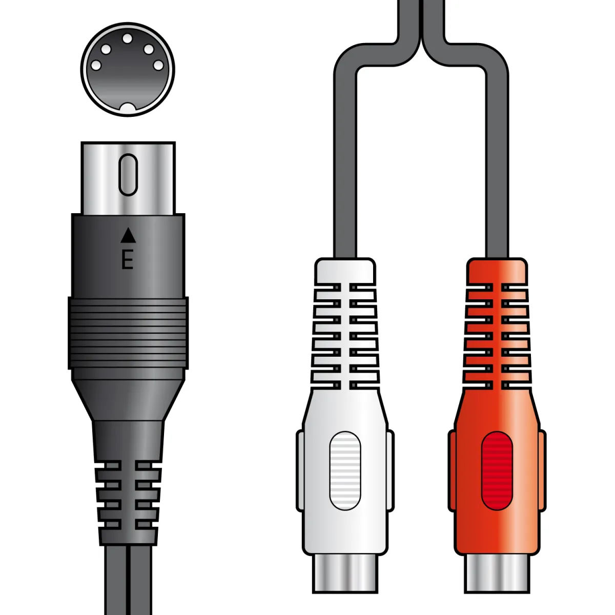 av:link 5P DIN P-2RCA Soc 1.2m