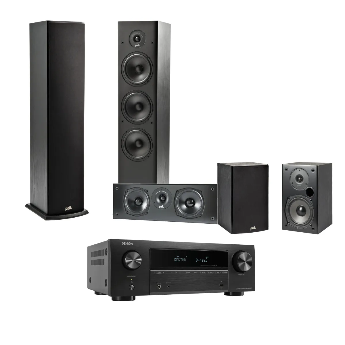 DENON AVR-X 580BT AV Risiver + T50 / T30C / T15 POLK Zvučnici