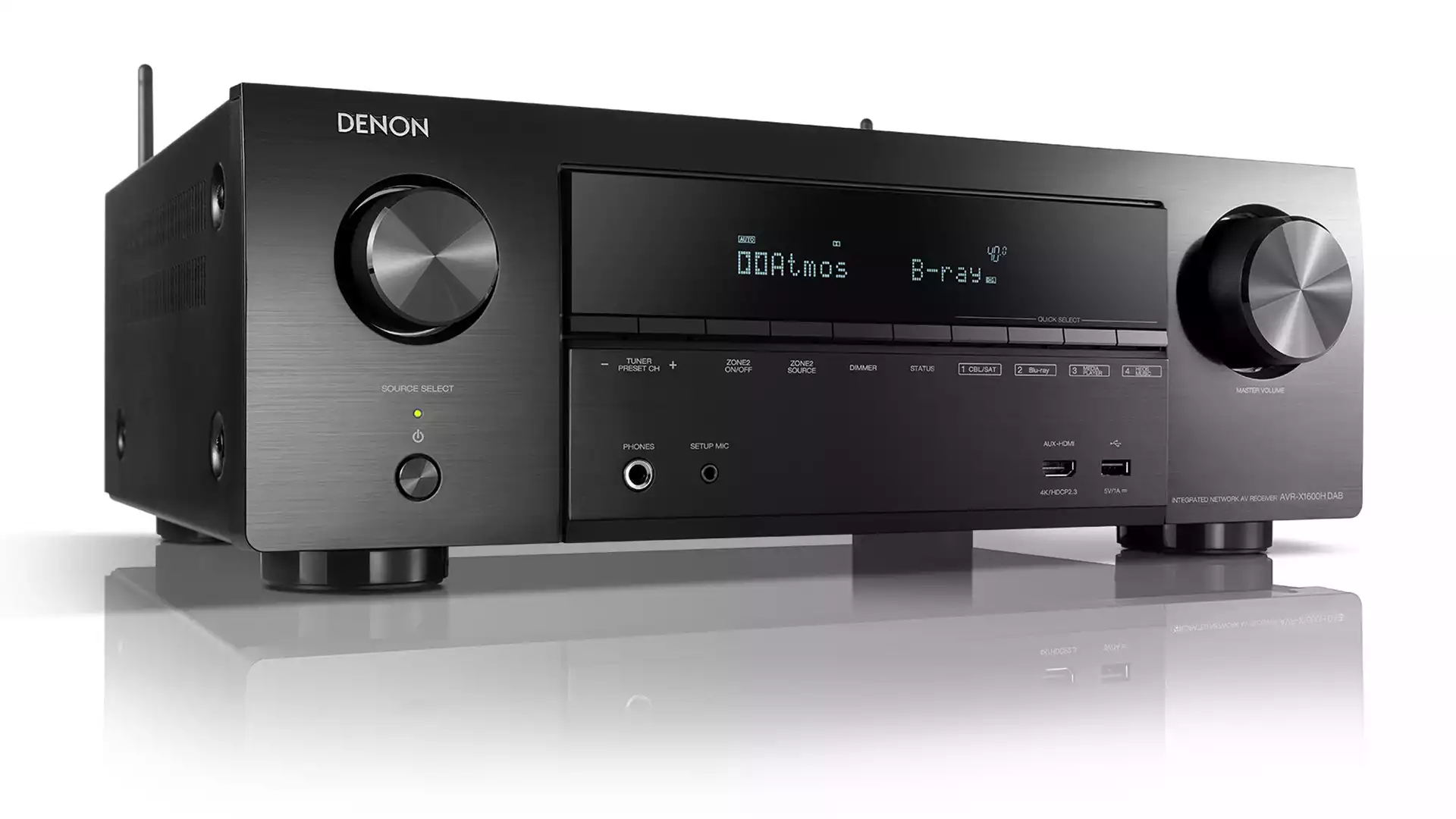 Denon AVR-X1600H DAB Black 7.2ch 4K Ultra HD AV Receiver with 3D Au...