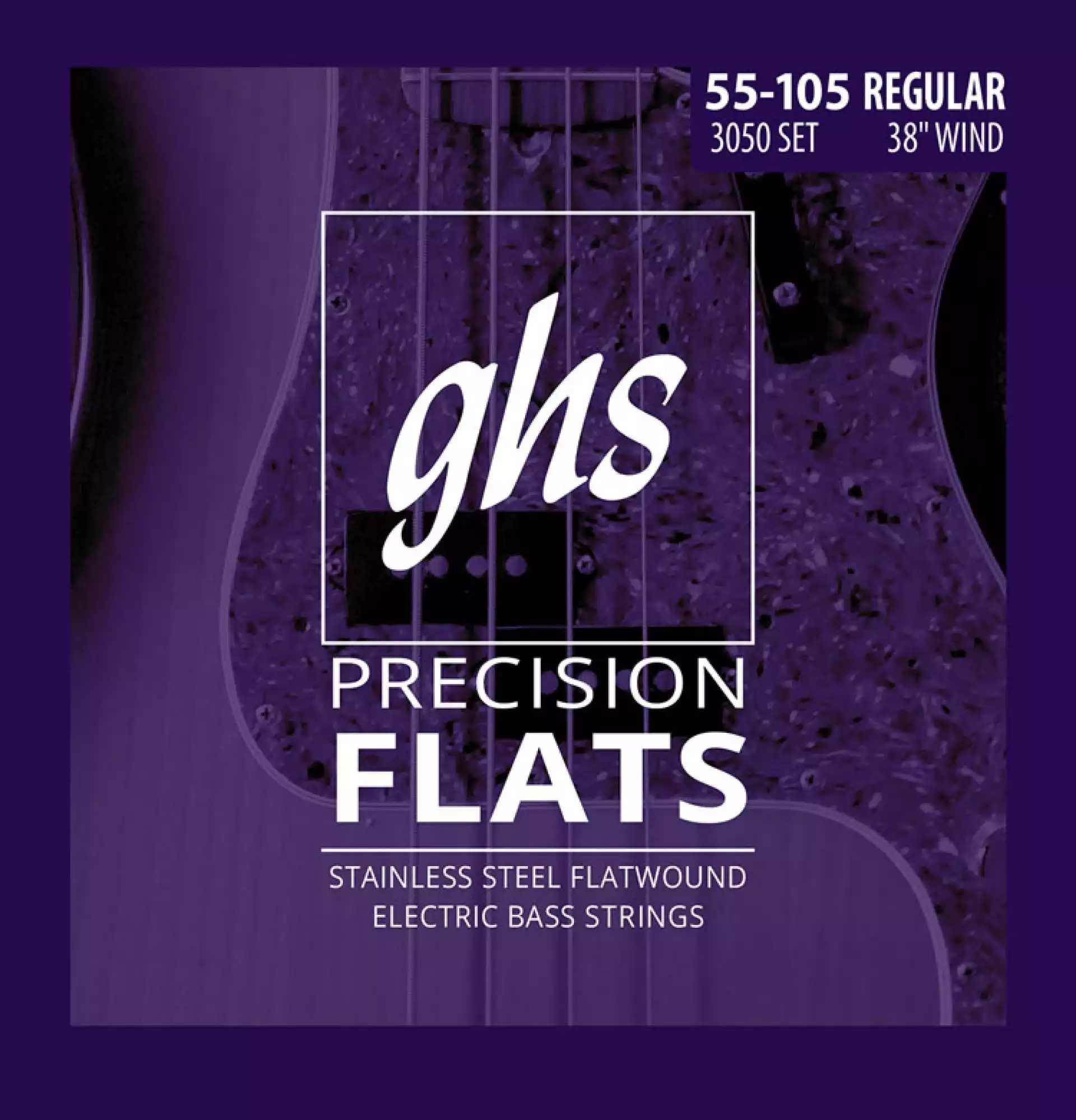 GHS 55-105 3050 Precision Flats Flatwound Long Scale Plus Regular -...