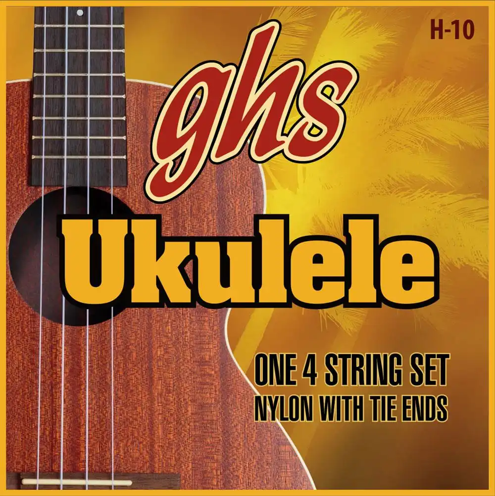 GHS H-10 Soprano/Concert Black Nylon Ukulele Strings (4-String Set,...