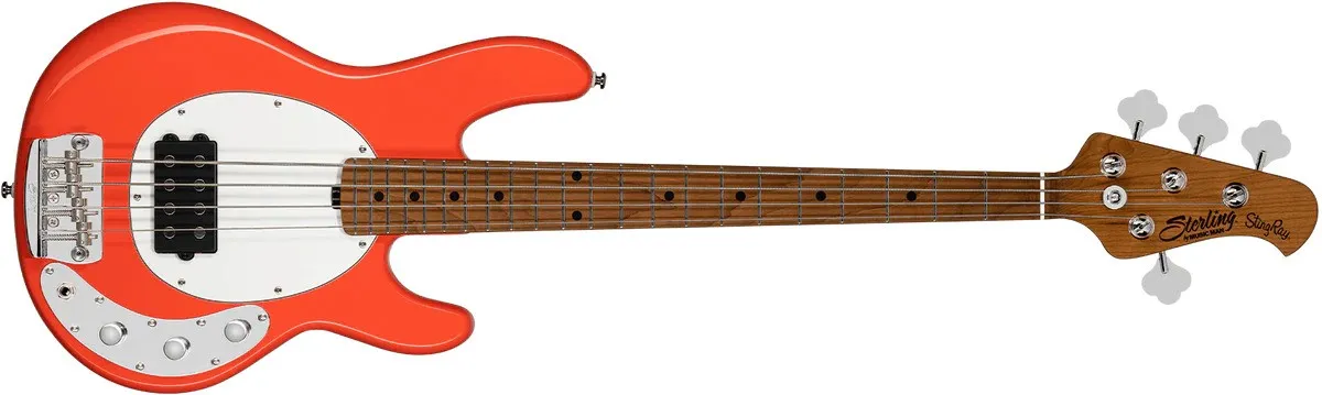 Sterling StingRay RAY4 Short Scale Fiesta Red - Bas gitara