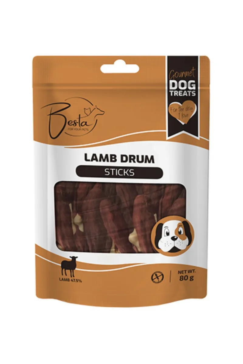 BESTA DRUM STICKS POSALSTICA ZA PSE, JAGNJETINA 80 G