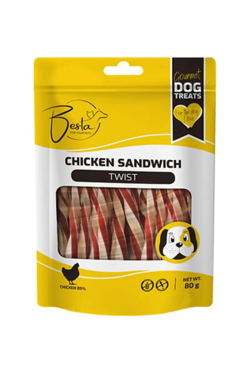 BESTA SANDWICH TWIST POSLASTICA ZA PSE, PILETINA 80 G