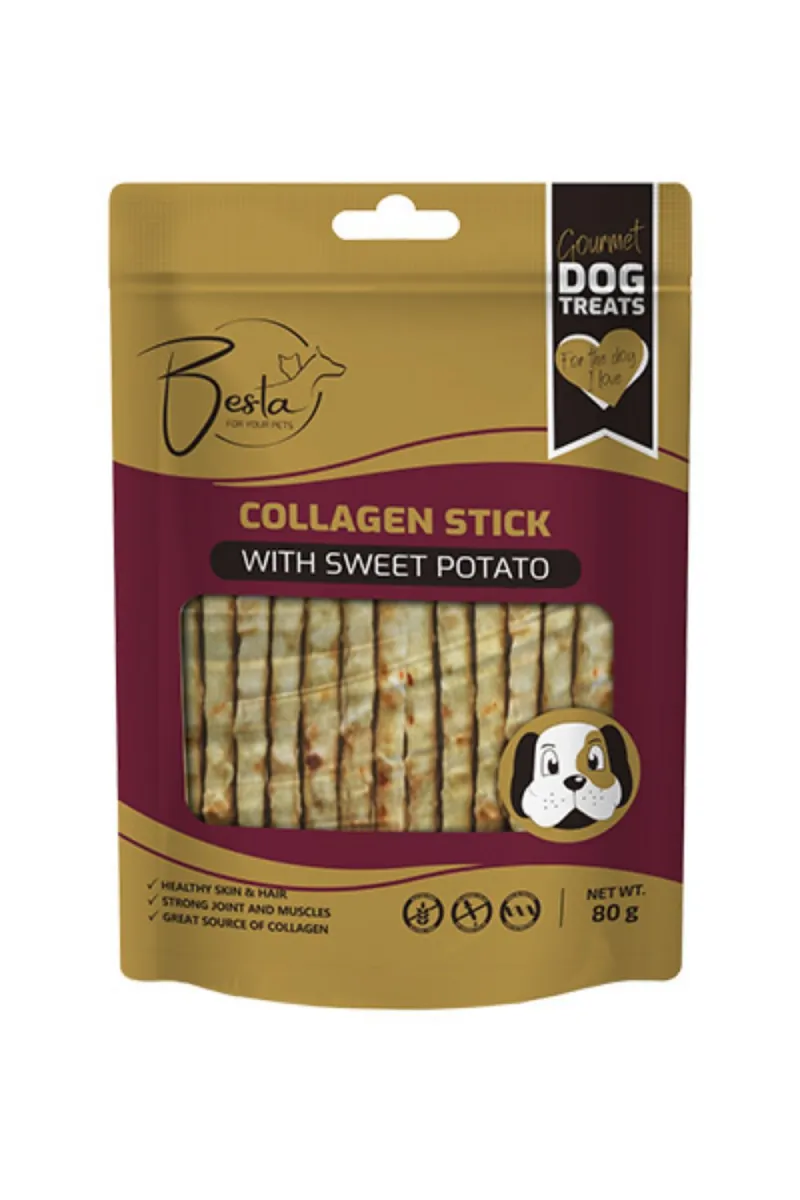 BESTA STICK POSLASTICA ZA PSE, KOLAGEN I BATAT 80 G