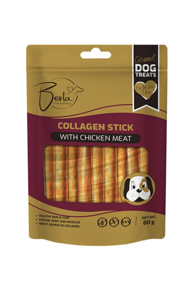 BESTA STICK POSLASTICA ZA PSE, KOLAGEN I PILETINA 80 G