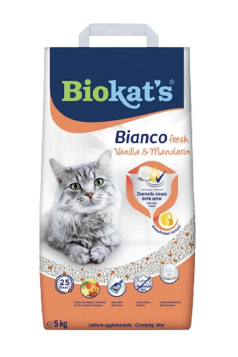 BIOKAT S BIANCO FRESH VANILA I MANDARINA POSIP ZA MACKE 5 KG