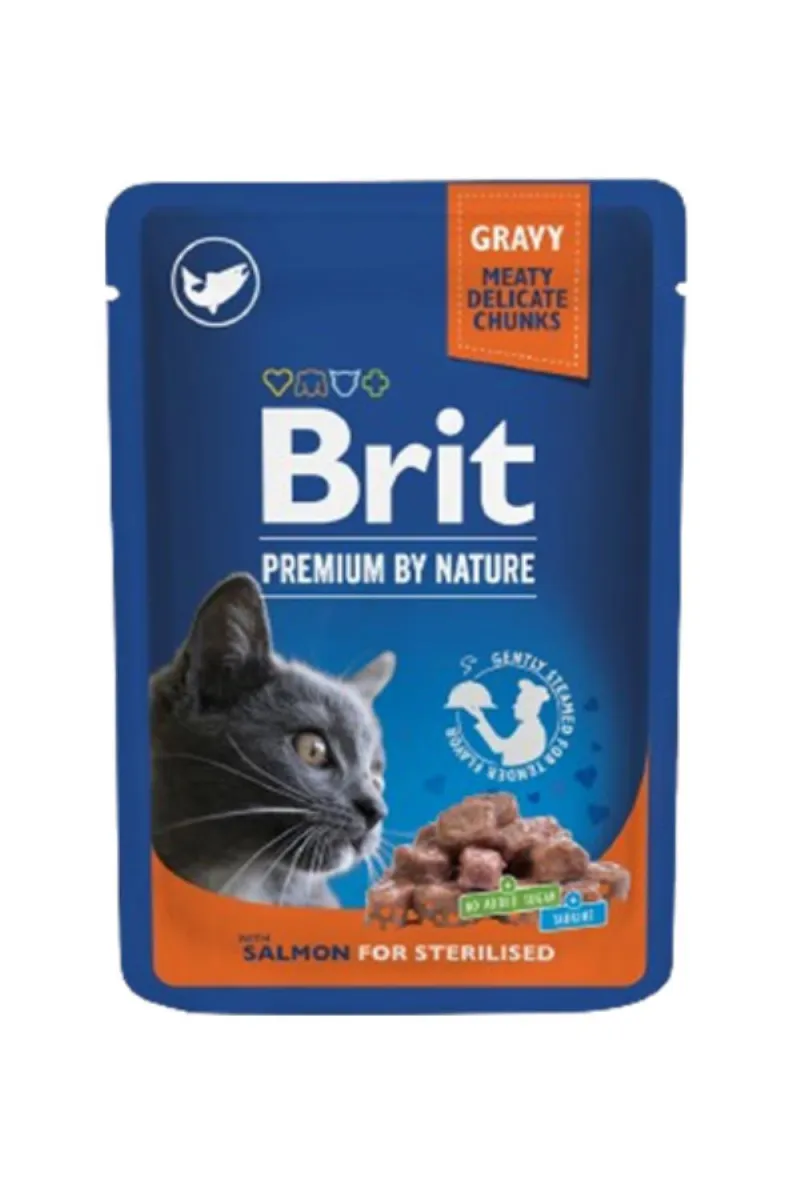 BRIT PREMIUM SOSIC ZA STERILISANE MACKE LOSOS 100G