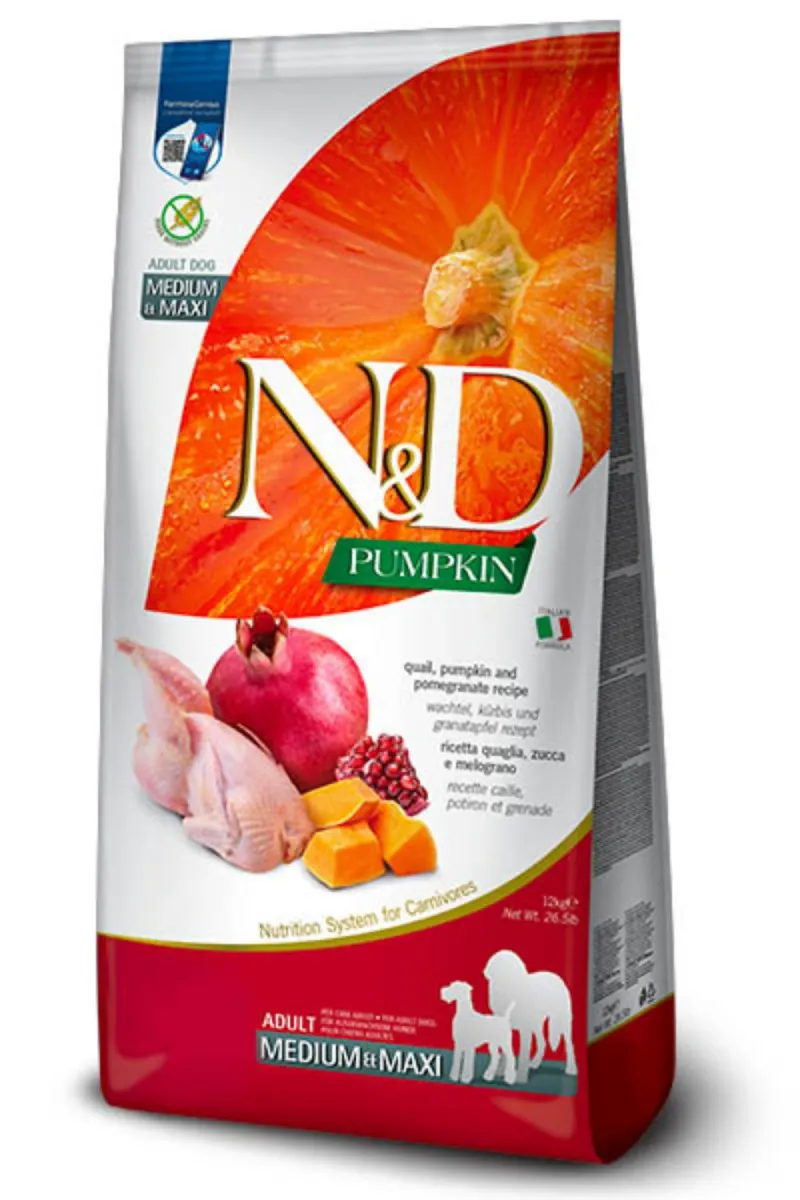 D.N&D Pumpkin Quail&Pomegranate Medium&Maxi 12kg