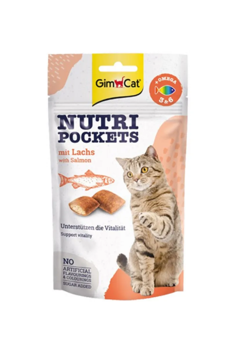GIMCAT NUTRI POCKETS LOSOS I OMEGA POSLASTICE ZA MACKE 60 G