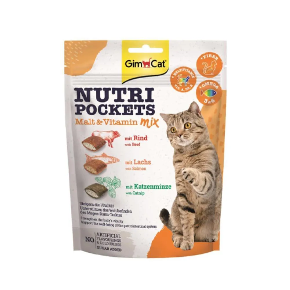 GIMCAT NUTRI POCKETS MALT & VITAMIN  MIX POSLASTICE ZA MACKE 150 g