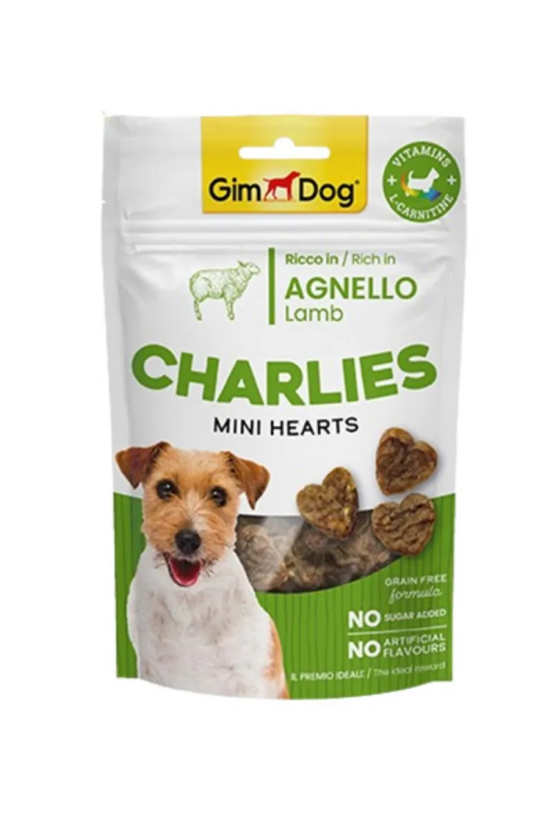 GIMDOG CHARLIES MINI HEARTS   jagnjetina, poslastica za pse 70g