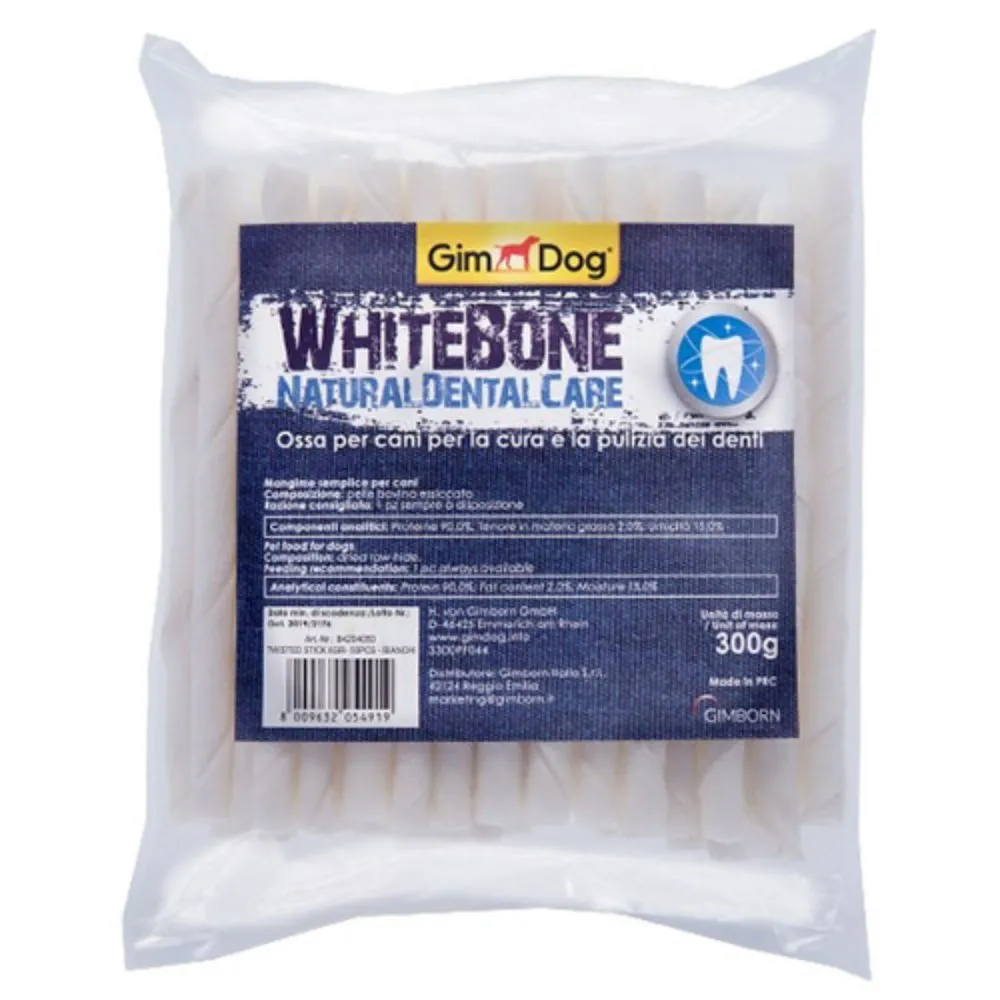 GIMDOG WHITEBONE STICK POSLASTICA ZA PSE 300G (50KOM)
