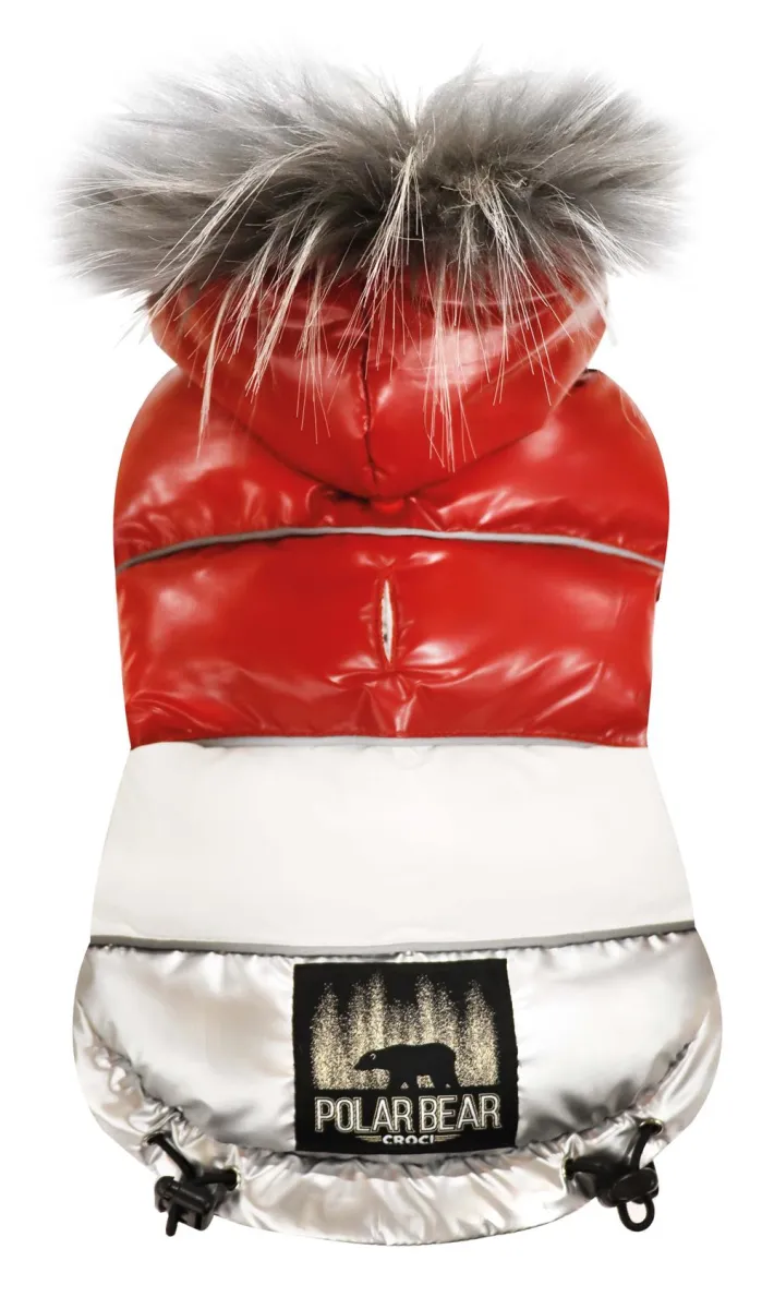 Jakna postavljena Polar Bear crvena 40cm