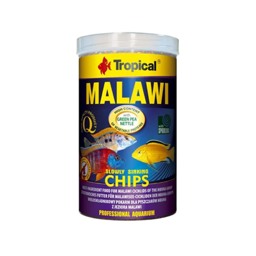 MALAWI CHIPS HRANA ZA MALAVI CIKLIDE U OBLIKU LISTICA 1000 ML - 520 G
