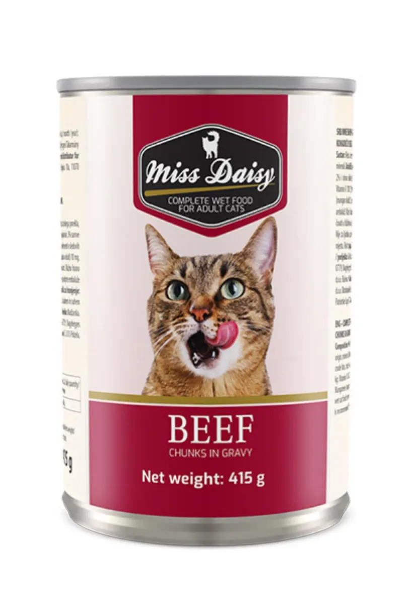 MISS DAISY GOVEDINA, KOMADICI U SOSU 415G KONZERVA ZA MACKE
