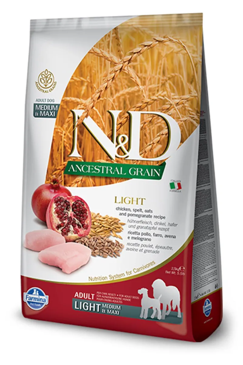 N&D AG LIGHT CHICKEN&POM. MEDIUM&MAXI 12KG