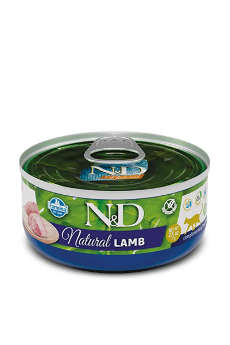 N&D CAN CAT NATURAL LAMB 70G