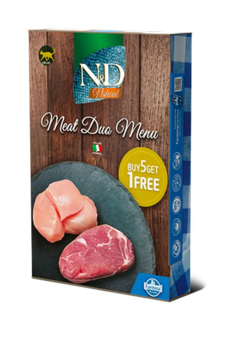 N&D CAN CAT NATURAL MEAT DUO MENU 6KOM
