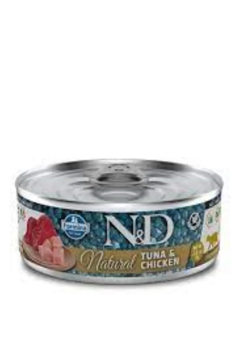 N&D CAN CAT NATURAL TUNA&CHICKEN 70G