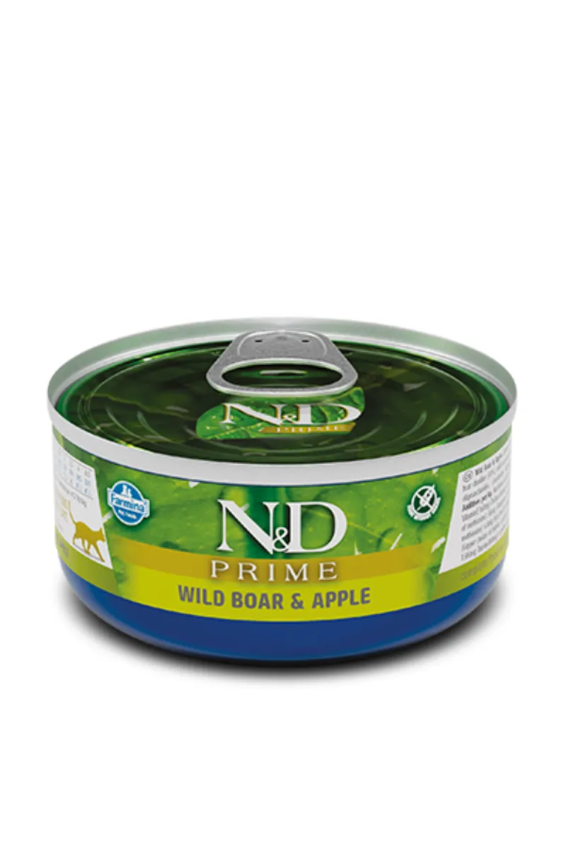 N&D CAN CAT PRIME WILD BOAR&APPLE 70G