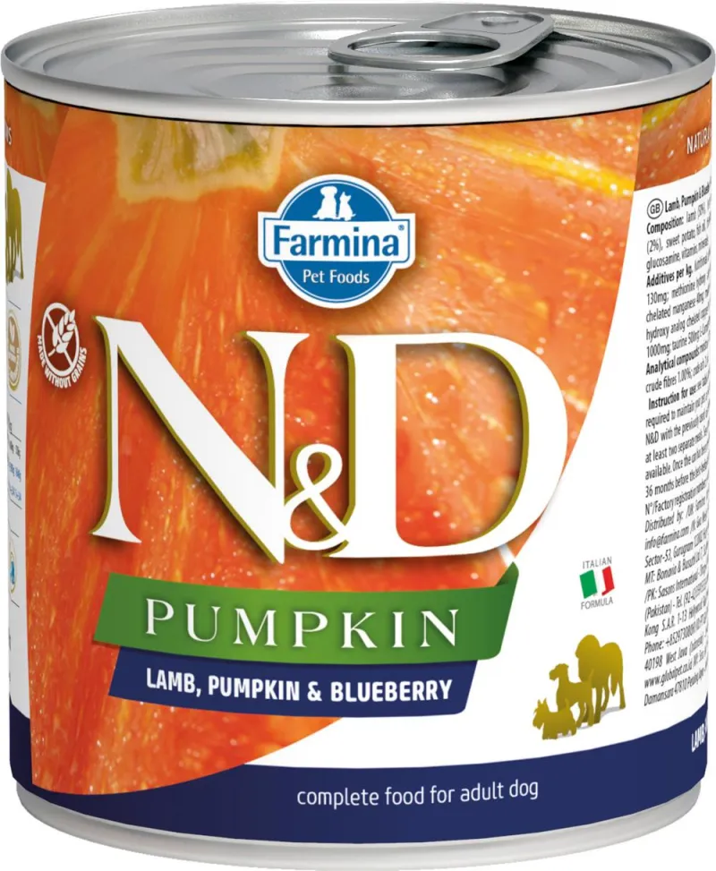 N&D CAN DOG PM LAMB&PUMPKIN&BLUEBERRY 285G
