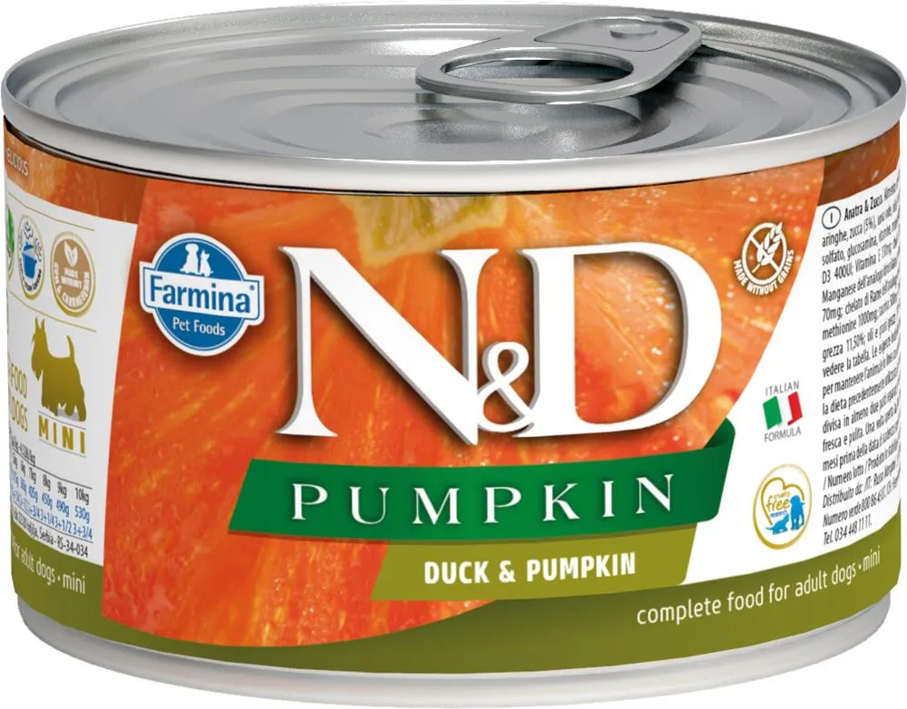 N&D CAN DOG PM MINI DUCK&PUMPKIN 140G