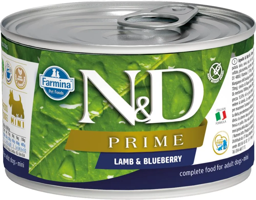 N&D CAN DOG PRIME MINI LAMB&BLUEBERRY 140G