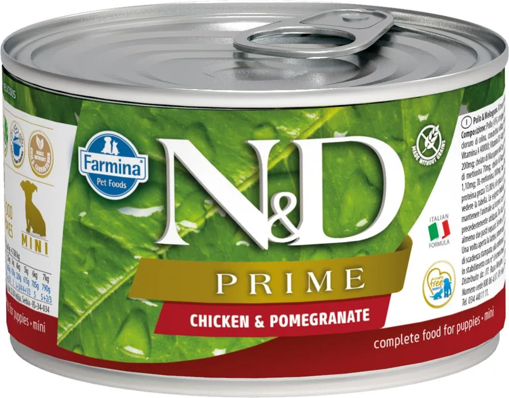 N&D CAN DOG PRIME PUPPY MINI CHICKEN&POMEGRANATE 140G