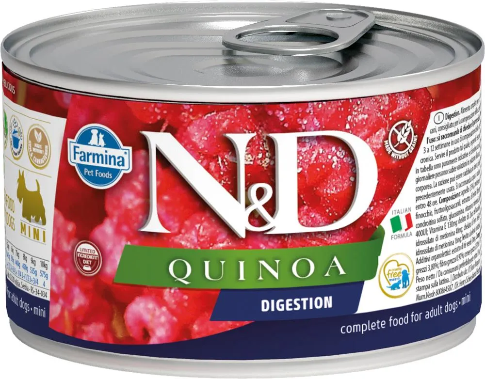 N&D CAN DOG QUINOA MINI DIGESTION 140G