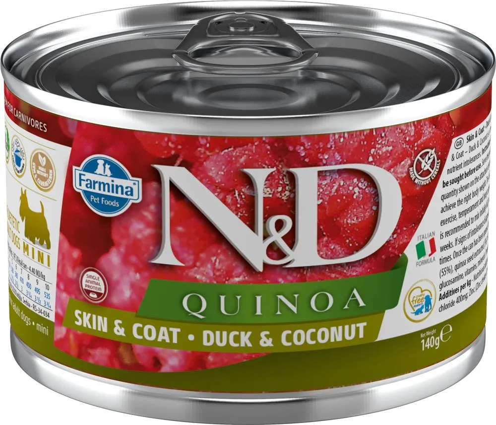 N&D CAN DOG QUINOA MINI DUCK&COCONUT 140G