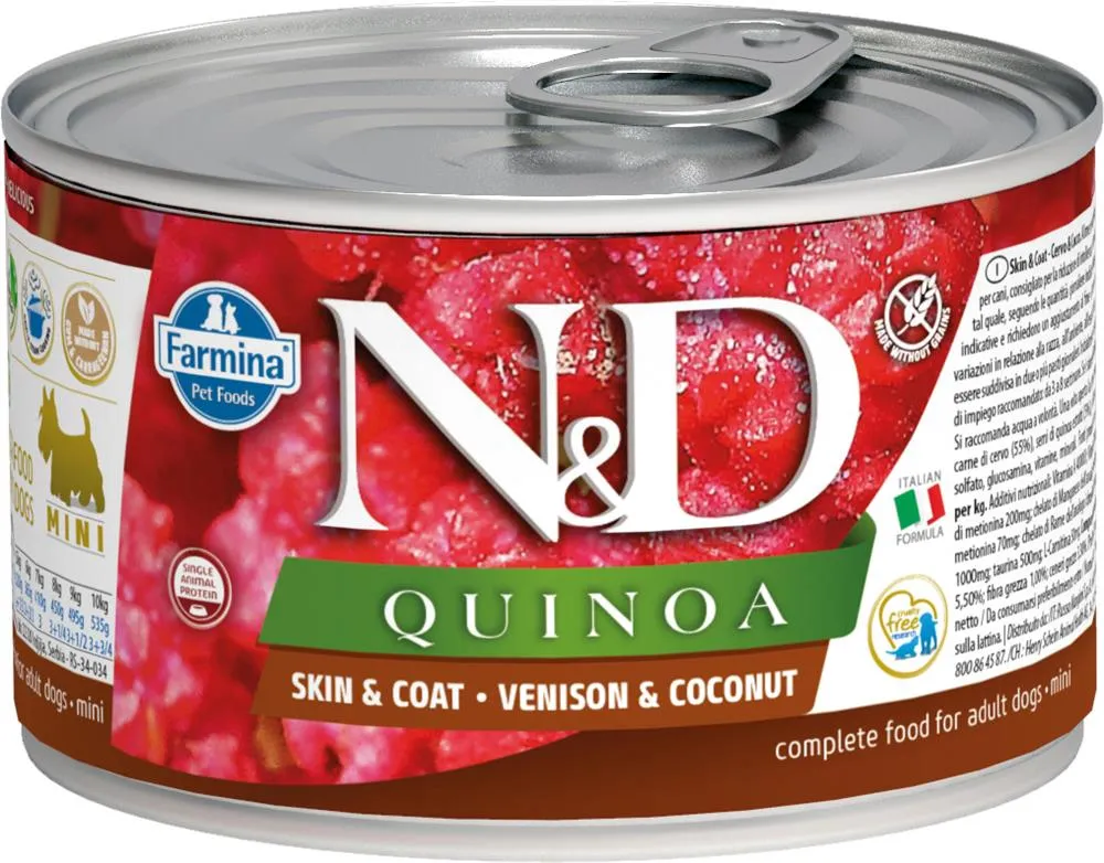 N&D CAN DOG QUINOA MINI VENISON&COCONUT 140G