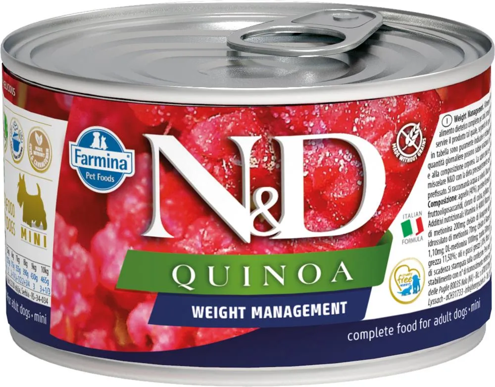 N&D CAN DOG QUINOA MINI WEIGHT MANAGEMENT 140G