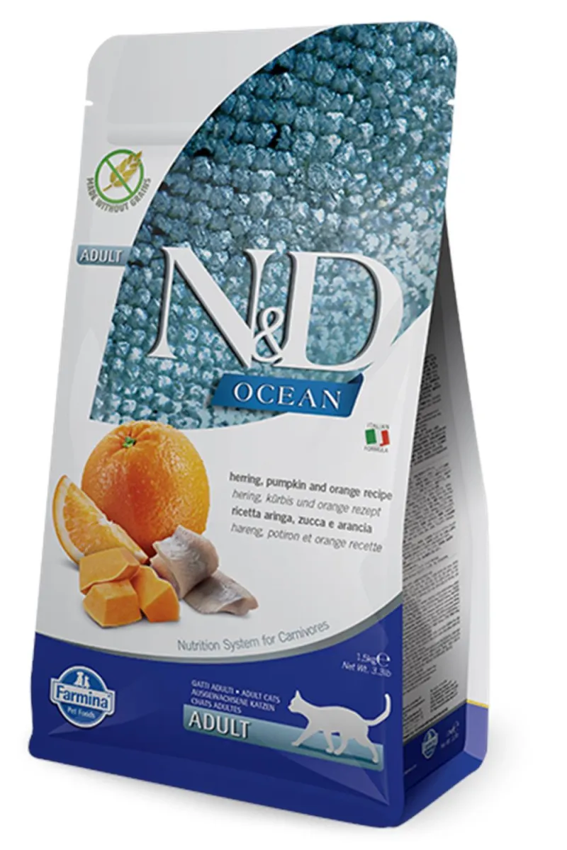 N&D CAT OCEAN HERRING, PUMPKIN&ORANGE
