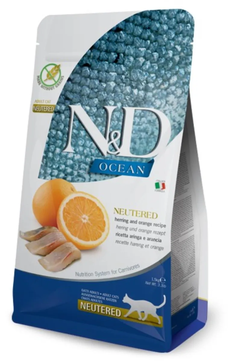 N&D OCEAN CAT NEUTERED HERRING&ORANGE