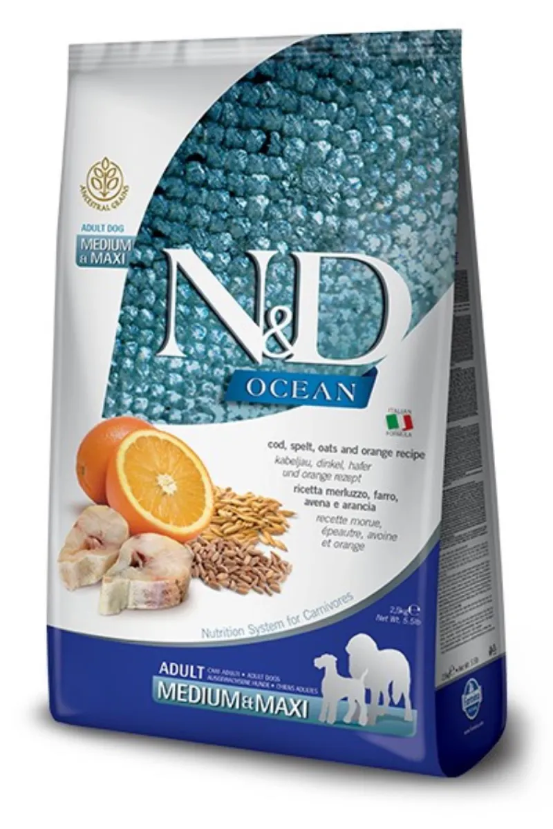 N&D OCEAN CODFISH,SPELT,OATS&ORANGE MEDIUM&MAXI